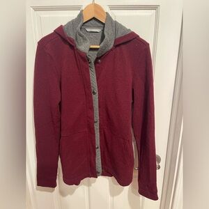 Horny Toad Wool Blend Gray and Cranberry Women’s XL Jacket